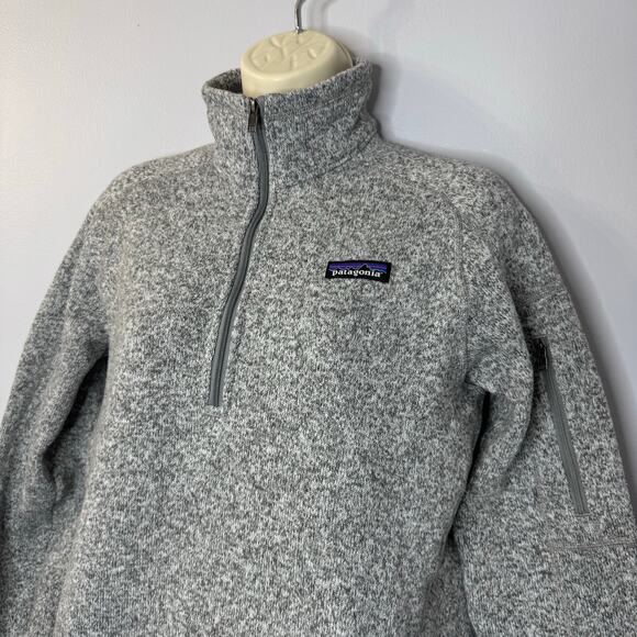 Patagonia Women's Better Sweater 1/4-Zip Fleece Sweatshirt Birch White Grey M - Picture 3 of 11
